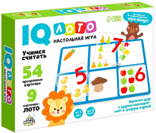 Игра настольная «Умное лото. Учимся считать»