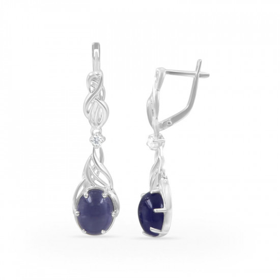 Серьги из серебра с камнем