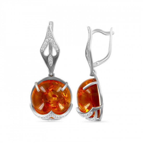 Серьги из серебра с камнем