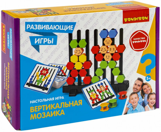 Игра настольная развивающая «Вертикальная мозаика»