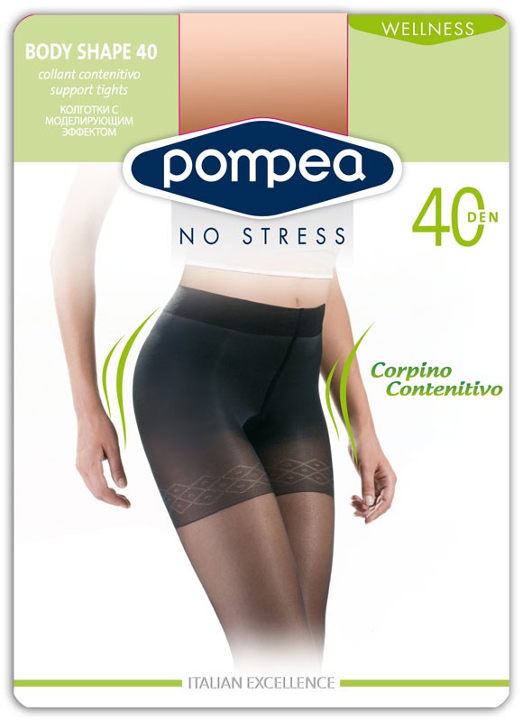 Колготки с утяжкой-шортиками "Cl. Body Shape" (nero, 40 DEN) | Pompea