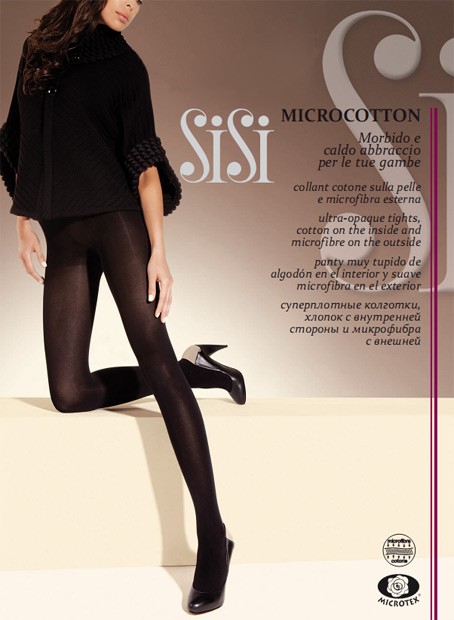Теплые матовые колготки "Microcotton 140" (moka, 140 DEN) | SiSi