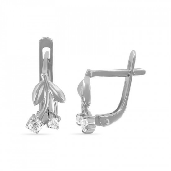 Серьги детские из серебра с цирконом