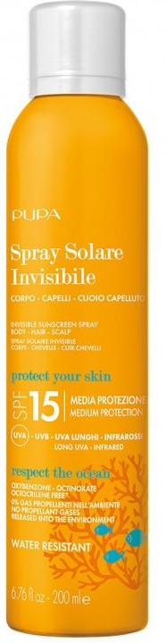 Спрей для тела и волос солнцезащитный SPF15 «Invisible Sunscreen Spray» | Pupa