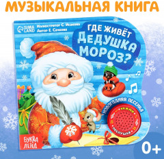 Книга музыкальная «Где живёт Дедушка Мороз?»