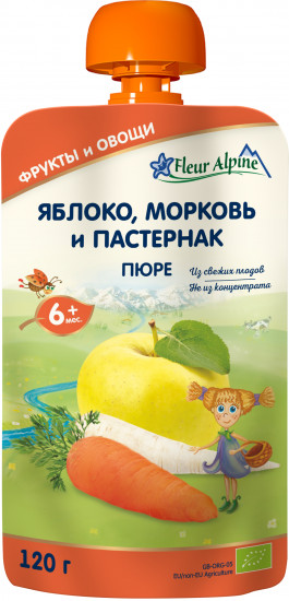 Пюре «Яблоко, морковь, пастернак»