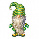 Плакат вырубной новогодний «Гномик в зеленой шапке»