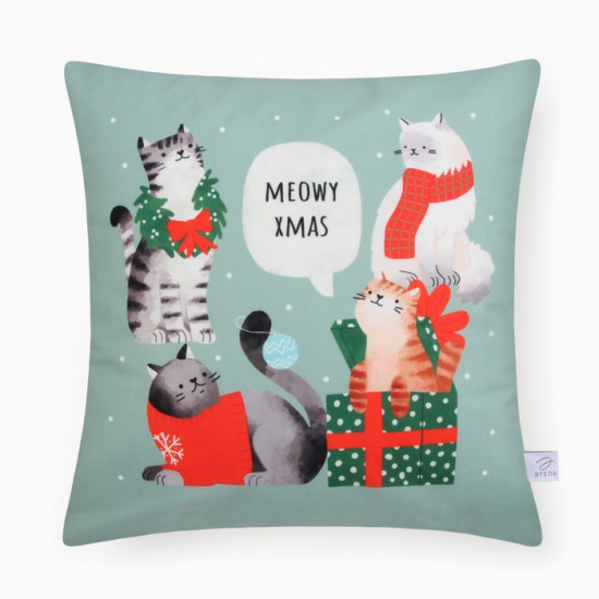 Чехол на подушку «Meow X-mas» 