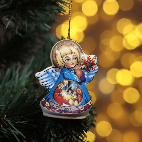 Ёлочная игрушка «Ангел со звездой»