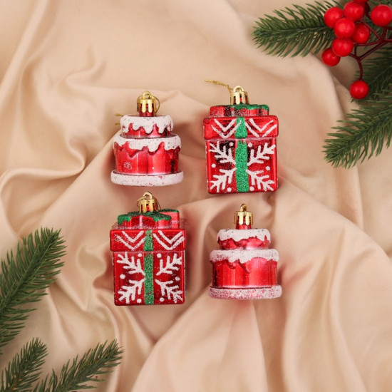 Набор украшений пластик «Карнавальный» 2 тортика, 2 подарка