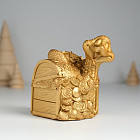 Копилка полистоун Змея удачи с сундуком 