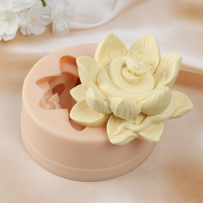 Молд силиконовый «Змея в лотосе» | Арт Узор