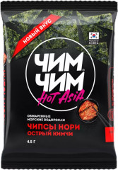 Чипсы нори из обжаренных морских водорослей «Острый кимчи»