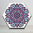 Картина по номерам со светящейся краской «Гексагон Мандала на любовь»