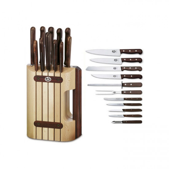 Набор кухонных ножей с подставкой Wood Cutlery Block