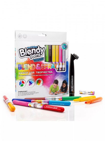 Набор фломастеров-хамелеонов c аэрографом «Blendy pens»