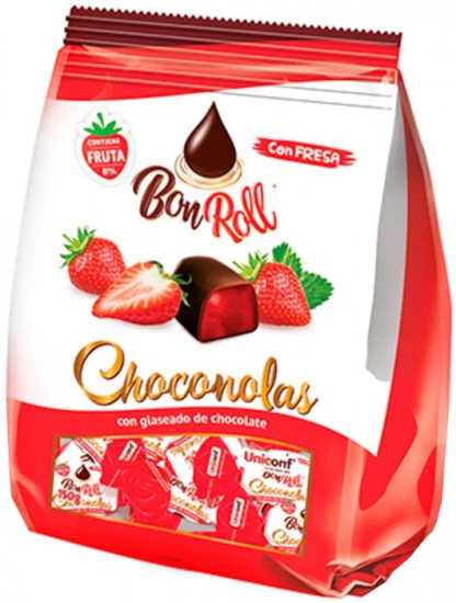 Конфеты глазированные шоколадной глазурью со вкусом клубники «Choconolas»