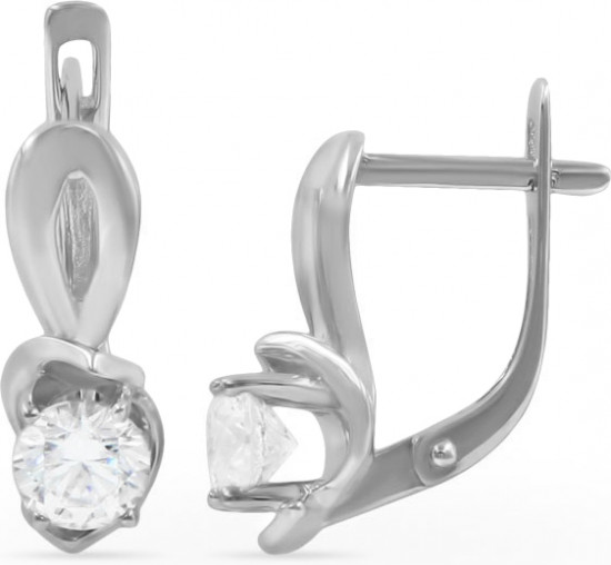 Серьги из серебра с цирконом