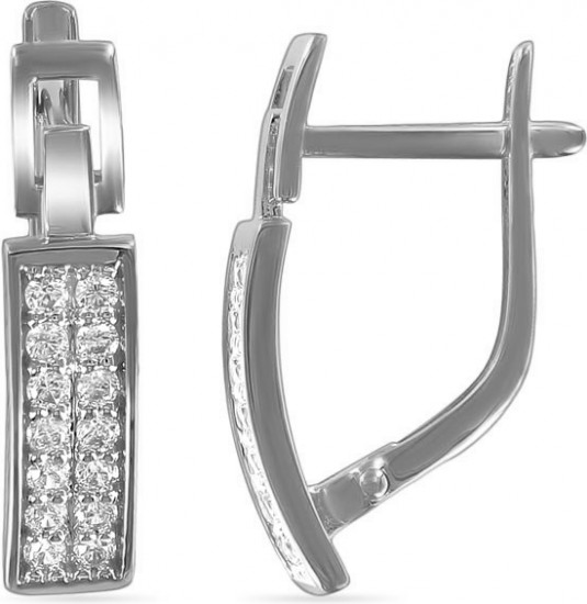 Серьги из серебра с цирконом