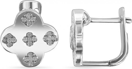 Серьги из серебра с цирконом