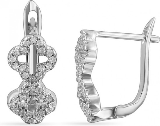 Серьги из серебра с цирконом