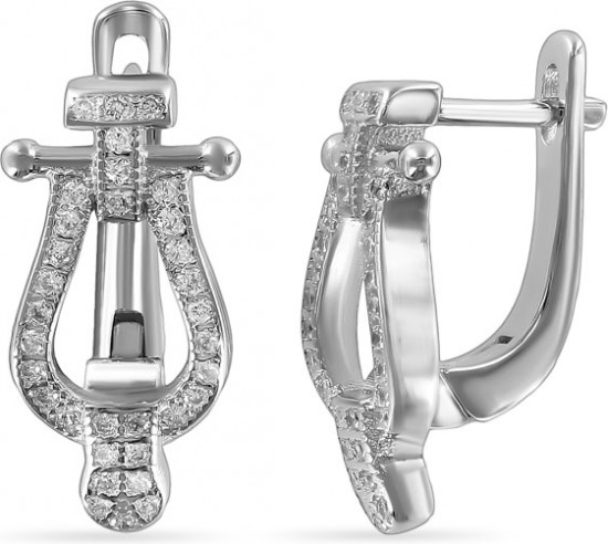 Серьги из серебра с цирконом