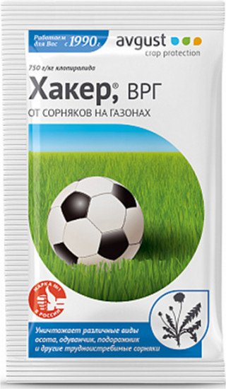 Препарат от сорняков на газоне «Хакер»