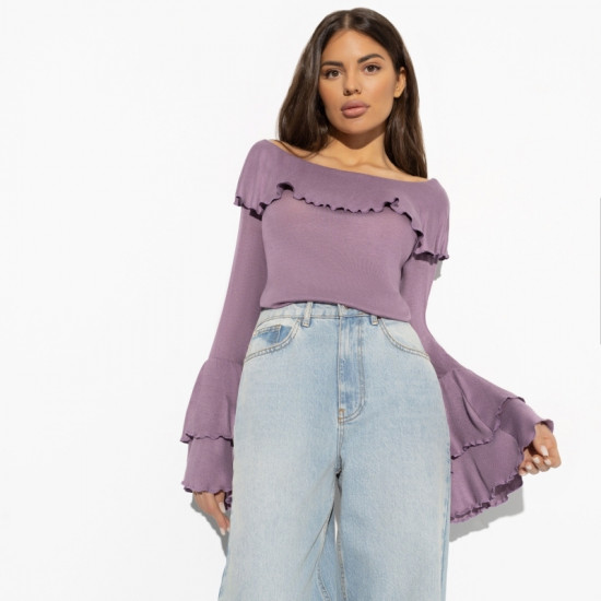 Свитшот женский из вискозы с воланами Взаимная любовь