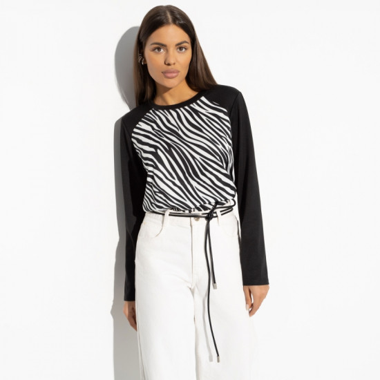 Свитшот женский С анималистичным принтом Сбежать вместе