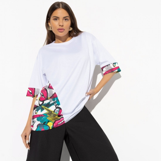 Футболка женская с ассиметричной отделкой Очевидное отличие