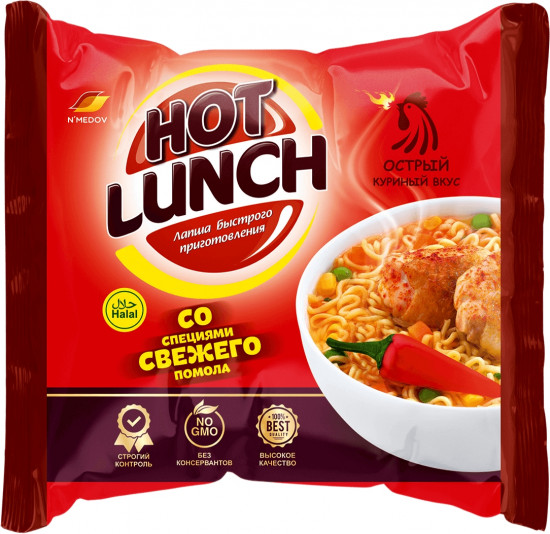 Лапша быстрого приготовления с острым куриным вкусом