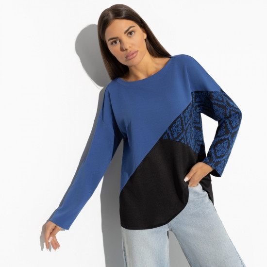 Туника женская свободного силуэта «Геометрия стиля blue fashion»