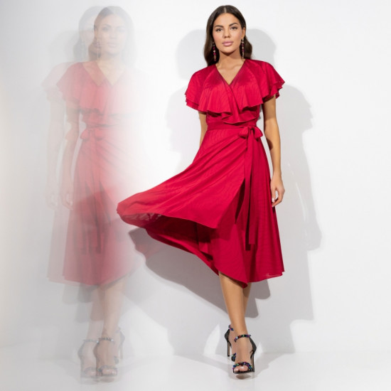 Платье женское приталенное на запах «Счастье влюбленности, rеd»