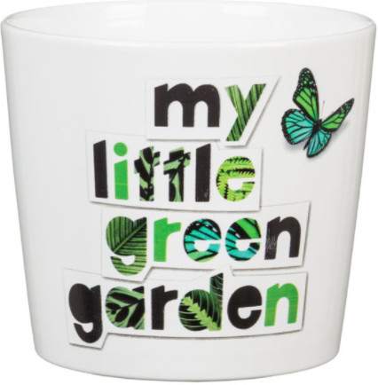Кашпо для цветов керамическое «My little green garden»