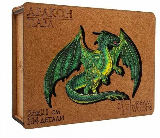 Пазл фигурный «Дракон зеленый»