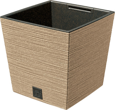 Горшок с внутренней вставкой «Square Low Eco Wood»