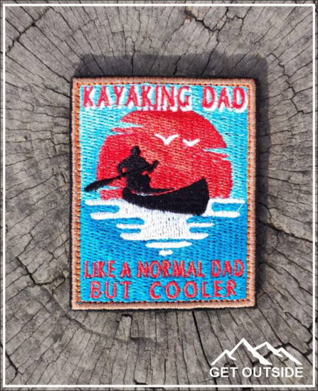 Шеврон «Kayaking dad, like a normal dad, but cooler»