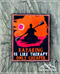 Шеврон «Kayaking is like therapy, only cheaper»