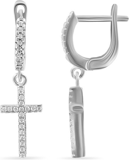 Серьги из серебра с цирконом