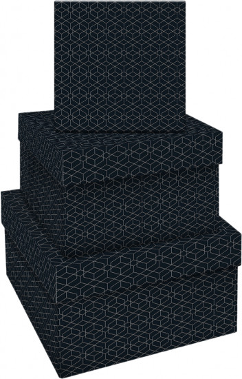 Набор коробок подарочных «Pattern on black»