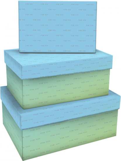 Набор коробок подарочных «Green-blue gradient»
