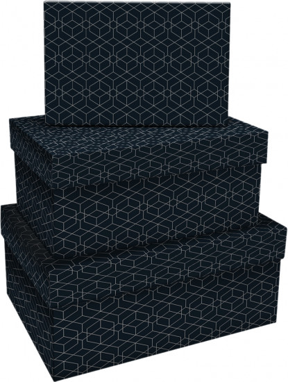 Набор коробок подарочных «Pattern on black»