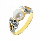 Кольцо «Жемчужина» (покрытие - позолота с родированием)