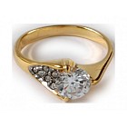 Кольцо «Росинка» (покрытие - позолота с родированием)