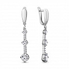 Серьги из серебра с фианитами
