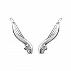 Серьги из серебра с фианитами
