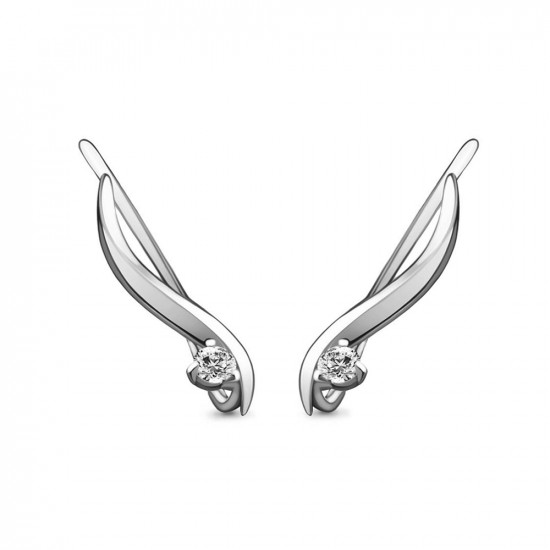 Серьги из серебра с фианитами