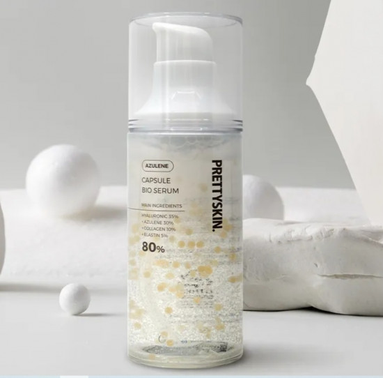 Успокаивающая сыворотка с азуленом «Azulene Capsule Bio Serum Prettyskin»