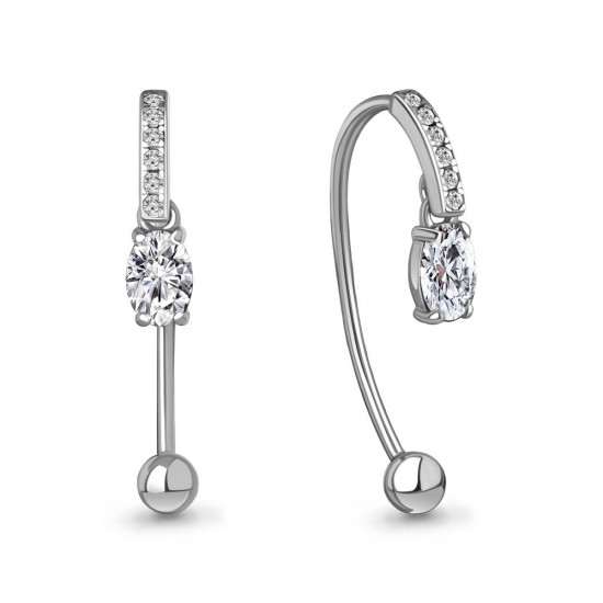 Серьги из серебра с фианитами