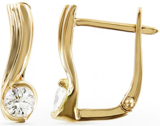 Серьги из золота с цирконом